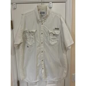 Columbia Sportswear Co. White PFG Short Sleeve Shirt Size LT